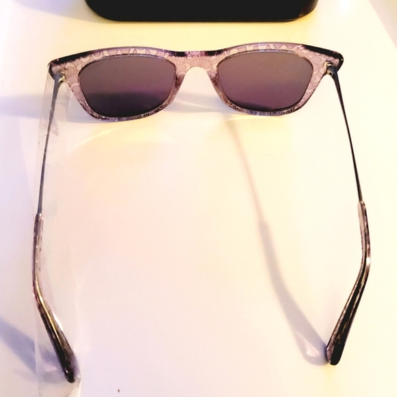 COACH LEGACY STRIPE SQUARE VIOLET/ PURPLE GLITTER SIGNATURE C  SUNGLASSES - Picture 7 of 8